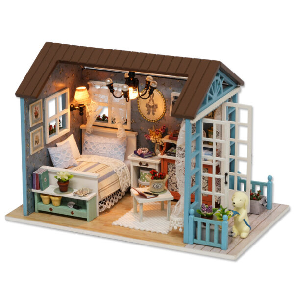 Wholesale Zhiqu House diy House Handmade Assembled Model House Holiday Time Sen Blue Time Good Time