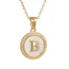 Wholesale Simple Style Round Letter Titanium Steel Pendant Necklace Polishing Gold Plated Shell Stainless Steel Necklaces
