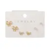 1 Set Simple Style Geometric Plating Inlay Brass Cat's Eye Stone Shell Zircon Ear Studs