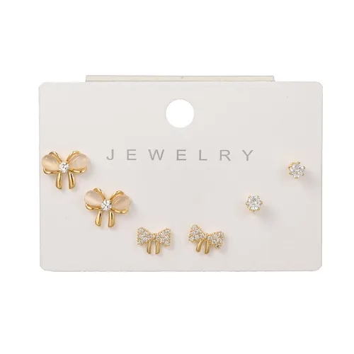 1 Set Simple Style Geometric Plating Inlay Brass Cat's Eye Stone Shell Zircon Ear Studs