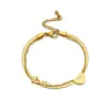 Wholesale PVD Coated 18K Gold Plated Heart 304 Stainless Steel Fashion Waterproof Non Tarnish 304 Stainless Steel Bracelets