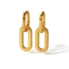 Wholesale PVD Coated Real Gold Plated 18K Gold Square 304 Stainless Steel French Style Waterproof Non Tarnish Earrings