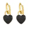 Wholesale Fashion Simple Style Heart Shape Copper Plating Inlay Zircon Drop Earrings 1 Pair