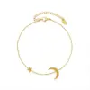 Fashion Star 304 Stainless Steel Waterproof Non Tarnish No Inlaid PVD Coated Real Gold Plated 18K Gold Women'S Anklet