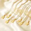 Wholesale Jewelry Sweet Letter 304 Stainless Steel Diamond Polishing Plating Inlay Cable Chain Necklace