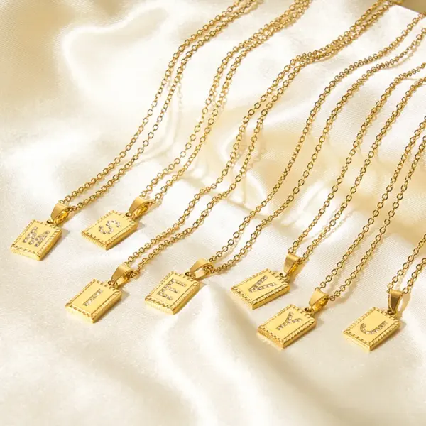 Wholesale Jewelry Sweet Letter 304 Stainless Steel Diamond Polishing Plating Inlay Cable Chain Necklace