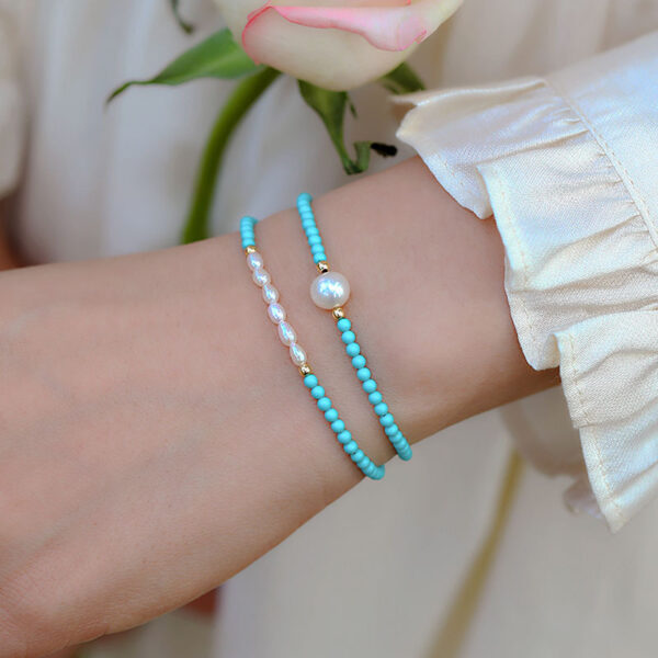 Wholesale Freshwater Pearl Turquoise Bracelet
