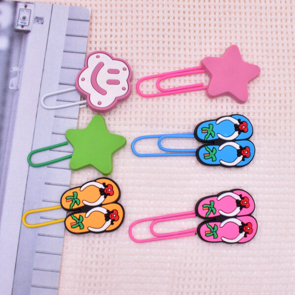 Wholesale Random 50pcs Summer Clouds and Stars Slippers Paper Clips Bookmarks