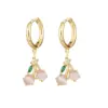 1 Pair Fashion Fruit Pineapple Watermelon Copper Inlaid Zircon Drop Earrings