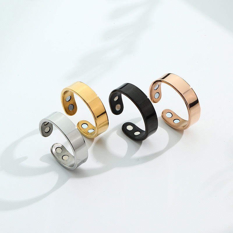 Wholesale Jichen Cross-Border pular Magnet Open Glossy Ring Cole Men and Women Fashion Jewelry Ring Wholesale in Stock