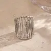Wholesale Ion Plating (IP) 18K Gold Plated Lines 304 Stainless Steel Casual Rock Marine Style Waterproof Non Tarnish Open Rings