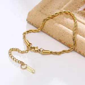 Wholesale Fashion Twist 201 Stainless Steel Stainless Steel Bracelets In Bulk