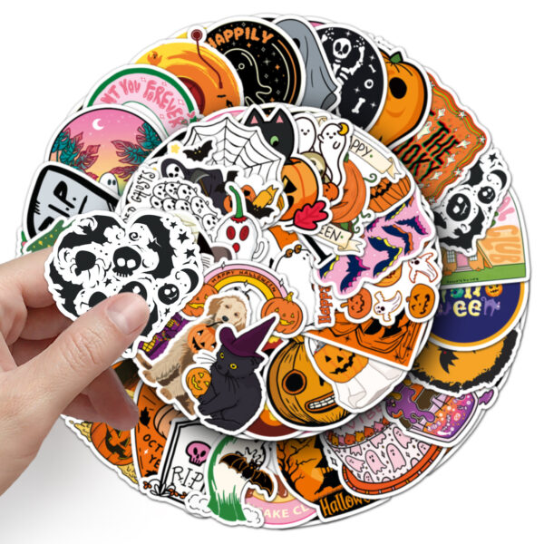 oly-ea5731786c1efe6693301b3c767bca1a Wholesale 50PCA/PACK Halloween Graffiti Personality Cartoon Holiday DIY Sticker