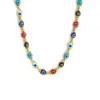 Wholesale Retro Devil's Eye Stainless Steel Glass Bracelets Anklet Necklace