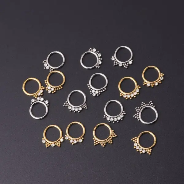 316L Stainless Steel Nose Rings & Studs Geometric Waterproof Non Tarnish Surgical Steel