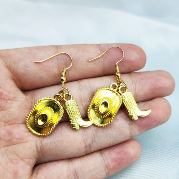 Wholesale Cowboy Hat Denim Boots Earrings You Small Pistol Simple Bohemian Creative Retro Earrings Western Cow