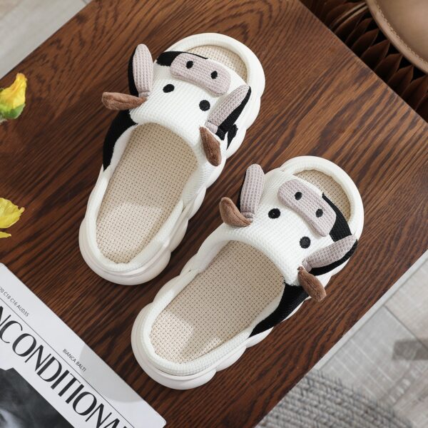Wholesale 2024 cross-border hot cow linen slippers home thick bottom Amazon SHEIN tiktok temu delivery