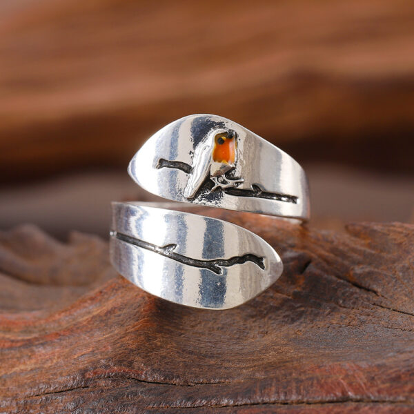 Wholesale Punk style branch bird open adjustable ring