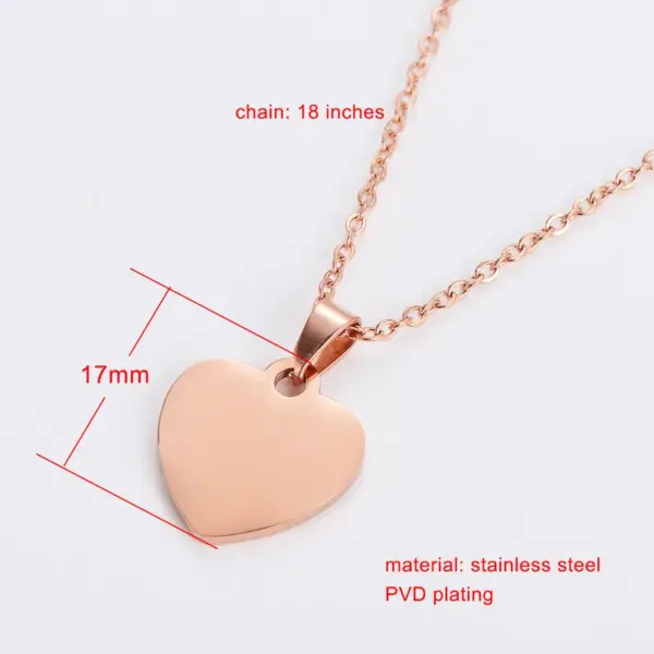 Wholesale Ion Plating (IP) 18K Gold Plated Heart Shape 304 Stainless Steel Sweet Simple Style Waterproof Non Tarnish 304 Stainless Steel Pendant Necklace