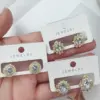 Wholesale 1 Pair Elegant Artistic Oval Heart Shape Copper Zircon 18K Gold Plated Ear Studs