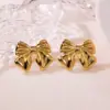 oly-ea7a1cbafdde9f98789120264e9eefa0 Wholesale 1 Pair Casual Simple Style Classic Style Bow Knot 304 Stainless Steel Imitation Gold Electroplating Ear Studs