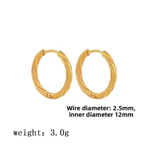【XKE0095】Plum Blossom Twist Earrings / Gold