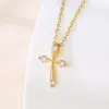 Wholesale Water Plating Vacuum Real Gold Plated 18K Round Heart Shape Snowflake 304 Stainless Steel Titanium Vintage Style Waterproof Non Tarnish 201 Pendant Necklace