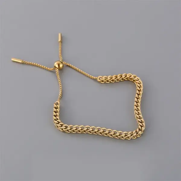 Wholesale Vintage Style Geometric 304 Stainless Steel 18K Gold Plated Stainless Steel Bracelets In Bulk