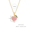 PVD Coated 18K Gold Real Plated Cherry Strawberry Watermelon 304 Stainless Steel Casual Elegant Lady Waterproof Non Tarnish Pendant Necklace