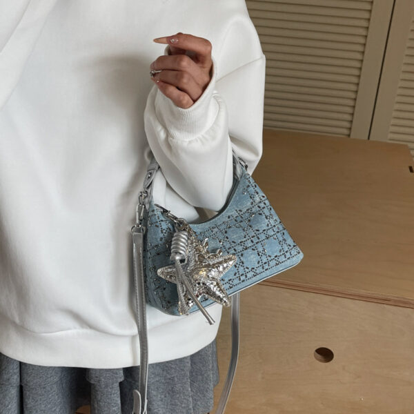 Wholesale Bright diamond handbag textured shoulder crossbody bag