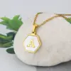 Titanium Steel 18K Gold Plated Simple Style Plating Inlaid Shell Letter Shell Necklace