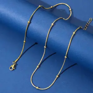 1.2mm Round Snake Clip Beads (gold) / Length: 45+5CM