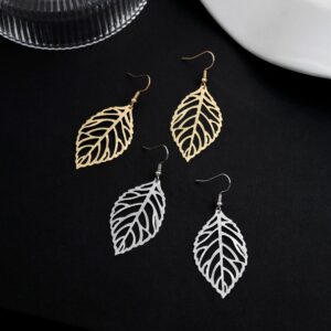 Wholesale E614 Yiwu factory direct European and American creative fashion simple Mori metal leaf earrings earrings earrings