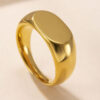 Wholesale Titanium steel rings, oval-shaped, smooth finish, for couples.
