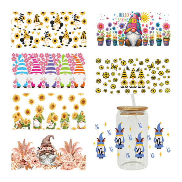 Wholesale Yellow tree 16oz Cup UV DTF Wraps