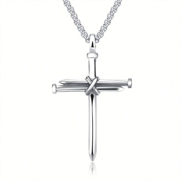 Wholesale Wish Popular Necklace European and American Titanium Steel Cross Necklace Classic Simple Versatile Stainless Steel Nail Pendant Batch