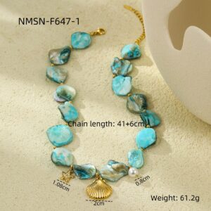 Nmsn-f647-1 blue starfish necklace / 18K