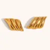 PVD Coated Real Gold Plated 18K Gold Geometric 304 Stainless Steel Shiny Waterproof Non Tarnish Ear Studs