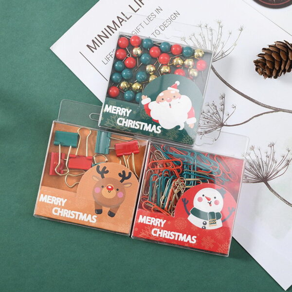 Wholesale snowman pushpin red green gold long tail clip