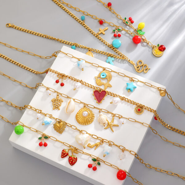 Wholesale Fruit Geometric Pendant Clavicle Necklace