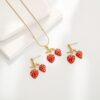 oly-eaa769a784a9531194be8dcb5d7cc0f0 Wholesale Sweet Fruit Series Strawberry Cherry Earrings