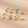 Wholesale 1 Piece 316L Stainless Steel Copper Zircon Ear Cartilage Rings & Studs Geometric Flower Waterproof Non Tarnish Surgical Steel