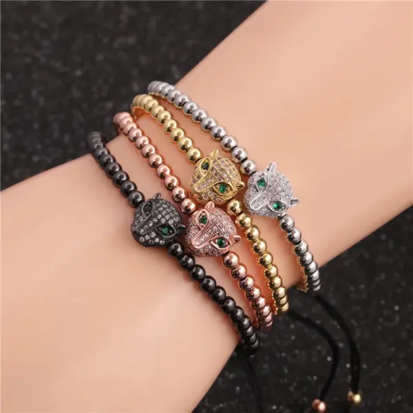 Wholesale Fashion New Lion Head Wheel Copper Bead Bracelet Set Hot-saling