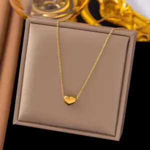 H418 O Chain Gold Heart Shape