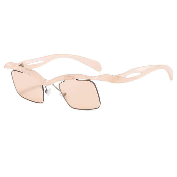Wholesale cross-glasses sunglasses women's box sunglasses men's high-end sense special-shaped half-frame eyebrows personalized sunglasses