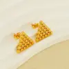 Wholesale 1 Pair Elegant Solid Color Plating Stainless Steel Titanium Steel 18K Gold Plated Ear Studs