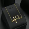 PVD Coated Gold Plated Electrocardiogram 201 Stainless Steel Simple Style Necklace