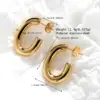 PVD Coated 18K Gold Plated Solid Color Stainless Steel Simple Style Classic Style Ear Studs