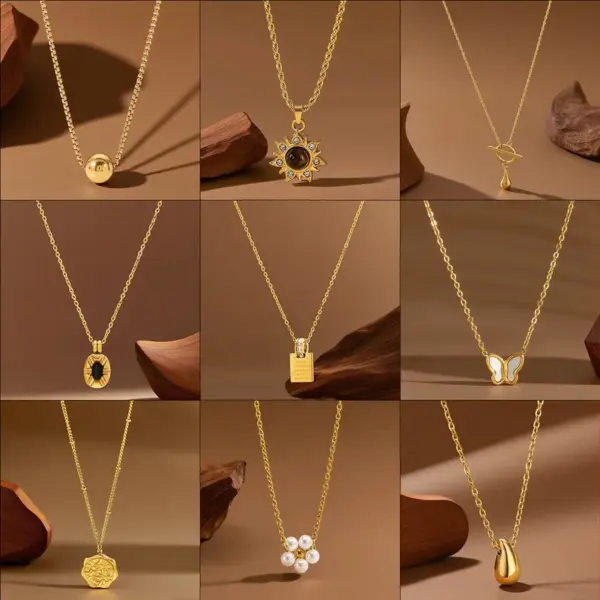 Light Luxury Water Drop Heart-shaped Bowknot Titanium Steel Pendant Necklace For Women Non-fading Versatile High-end Sensual Exquisite Collarbone Chain Water Drop Heart-shaped Jewelry