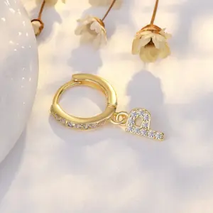 Ear Clip Letters P Only (14K Yellow Gold) / Copper Plating 14K Real Gold